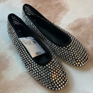 Mango Rhinestone Ballerina Flats NEW